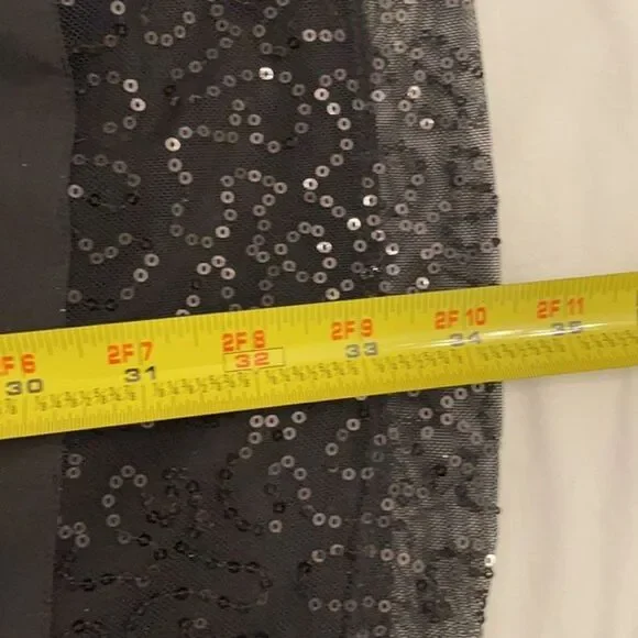 Cynthia Rowley Black Sequin Striped Cocktail Dress Womens Size 4 Sleeveless LBD - Picture 9 of 13